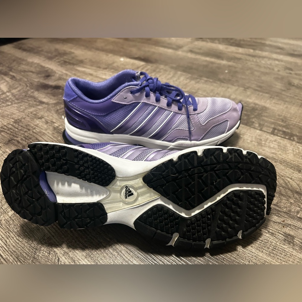 adidas Women's size 9.5 Violet and White Athletic Running Shoes